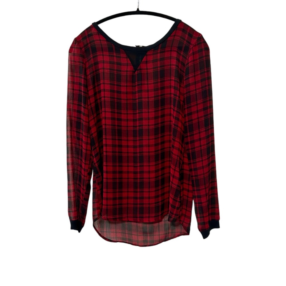 Red Plaid Long Sleeve Shirt Women’s Medium